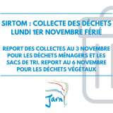 SIRTOM déchets lundi 1er novembre